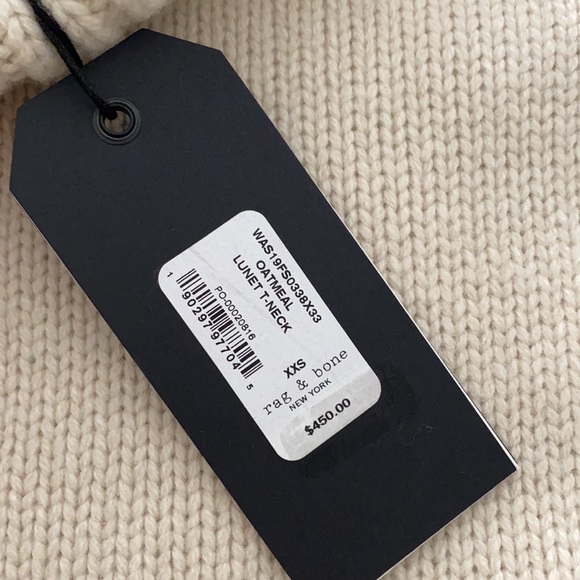 Rag & Bone Oatmeal Lambswool Turtleneck - new with tags - Picture 3 of 4